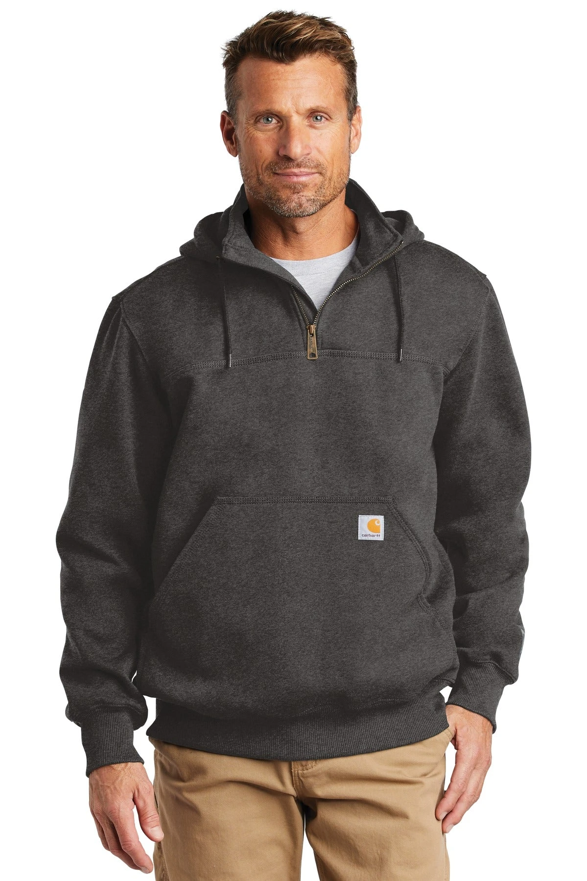 Carhartt Men's Rain Defender Paxton Heavyweight Hooded Zip Mock Sweatshirt CT100617 17 Carhartt Men's Rain Defender Paxton Heavyweight Hooded Zip Mock Sweatshirt CT100617 - Image 17