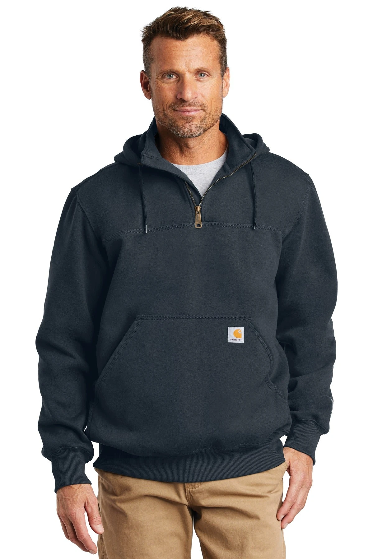 Carhartt Men's Rain Defender Paxton Heavyweight Hooded Zip Mock Sweatshirt CT100617 10 Carhartt Men's Rain Defender Paxton Heavyweight Hooded Zip Mock Sweatshirt CT100617 - Image 10