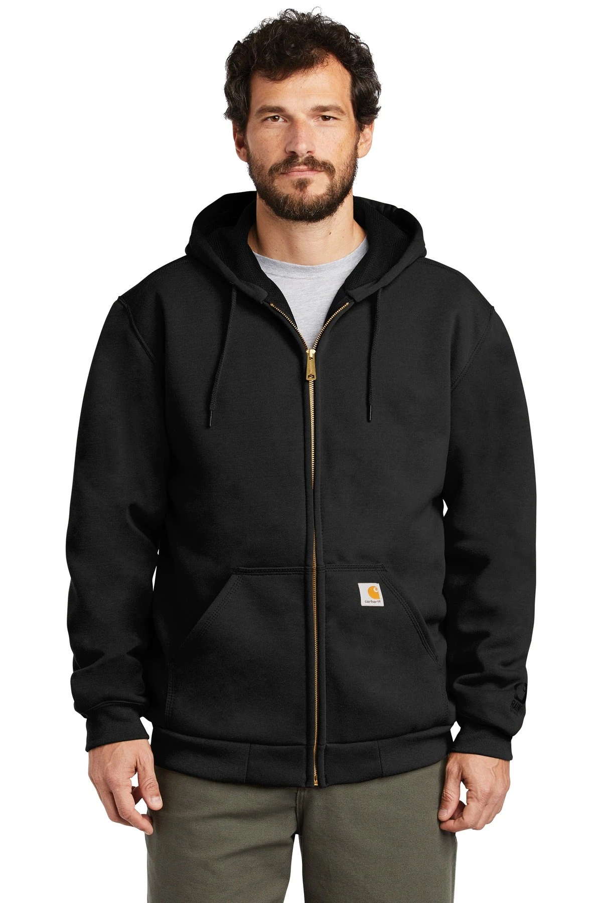 Carhartt Men's Rain Defender Rutland Thermal-Lined Hooded Zip-Front Sweatshirt CT100632 6 Carhartt Men's Rain Defender Rutland Thermal-Lined Hooded Zip-Front Sweatshirt CT100632 - Image 6