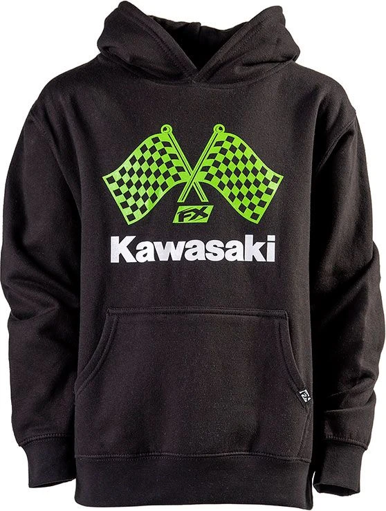 Factory Effex Kawasaki Finishline Youth Pullover Sweatshirt Black 1 Factory Effex Kawasaki Finishline Youth Pullover Sweatshirt Black