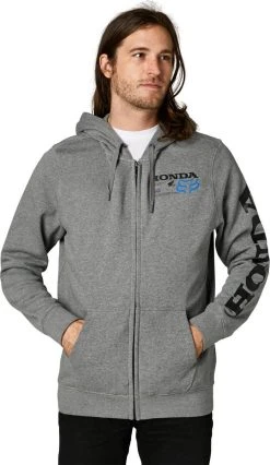 Fox Racing Honda Zip Sweatshirt Heather Graphite