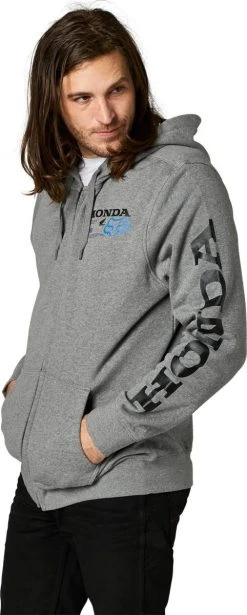 Fox Racing Honda Zip Sweatshirt Heather Graphite -Carhartt Online 5175009 3