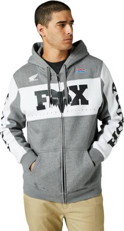 Fox Racing Honda 2022 Zip Sweatshirt Heather Graphite