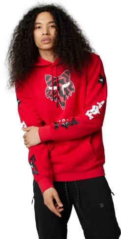 Fox Racing Nuklr Head Pullover Sweatshirt Flame Red