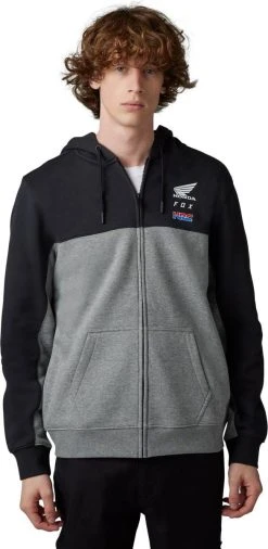 Fox Racing X Honda 2023 Zip Up Sweatshirt Black