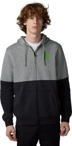 Fox Racing X Kawasaki 2023 Zip Up Sweatshirt Heather Gray