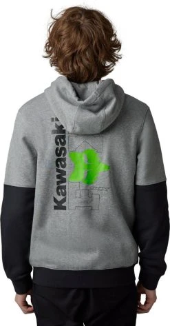 Fox Racing X Kawasaki 2023 Zip Up Sweatshirt Heather Gray -Carhartt Online 5175096 3