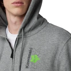 Fox Racing X Kawasaki 2023 Zip Up Sweatshirt Heather Gray -Carhartt Online 5175096 4