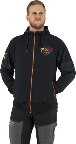 FXR Ride Zip-Up Hoodie Sweatshirt Black/Inferno