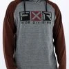 FXR Trainer Lite Tech Pullover Hoodie Sweatshirt Heather Grey/Rust