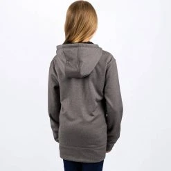 Alternative view of FXR Helium Tech Youth Pullover Sweatshirt Grey Heather/Purple Fade