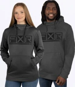 FXR Race Podium Tech Pullover Hoodie Sweatshirt Charcoal/Black