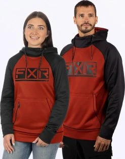 FXR Race Podium Tech Pullover Hoodie Sweatshirt Black/Rust