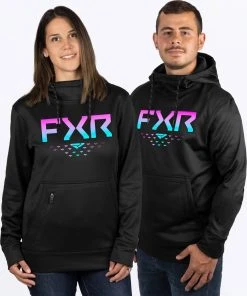 FXR Race Helium Tech Pullover Hoodie Sweatshirt Black/E-Pink/Sky