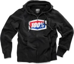 100% Official Zip Hoody Sweatshirt Black