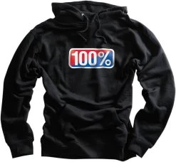 100% Classic Hoody Sweatshirt Black