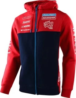 Troy Lee Designs Gas Gas Team Zip Up Sweatshirt Red Heather/Navy