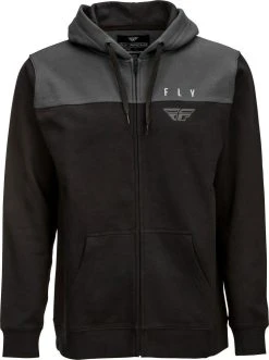 Fly Racing Horizontal Zip Up Sweatshirt Black/Charcoal
