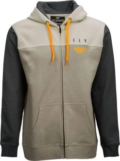 Fly Racing Horizontal Zip Up Sweatshirt Tan/Khaki/Charcoal