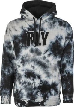 Fly Racing Tie-Dye Pullover Hoodie Sweatshirt Black/Grey