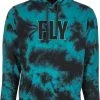 Fly Racing Tie-Dye Pullover Hoodie Sweatshirt Turquoise/Black