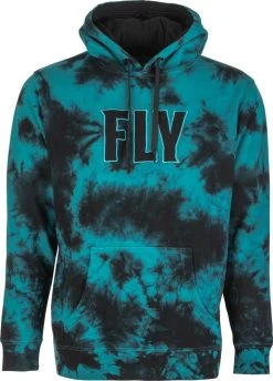 Fly Racing Tie-Dye Pullover Hoodie Sweatshirt Turquoise/Black