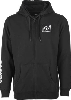 Fly Racing Lite Zip Hoodie Sweatshirt Black/White