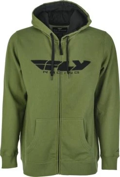 Fly Racing Corporate Zip Hoodie Sweatshirt Olive
