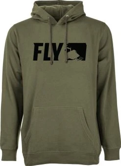 Fly Racing Primary Snow Pullover Sweatshirt Military Green