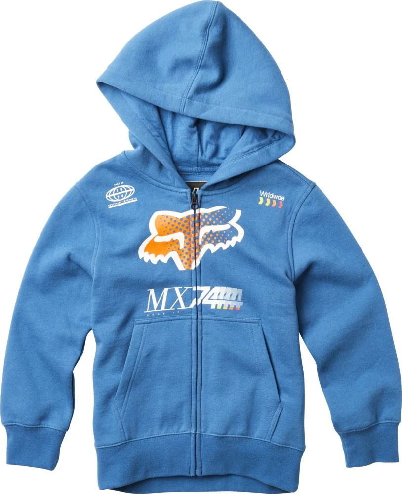 Fox Racing Backdrafter Youth Zip-Up Sweatshirt Dusty Blue 1 Fox Racing Backdrafter Youth Zip-Up Sweatshirt Dusty Blue