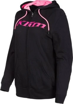 Klim Dusk Womens Zip-Up Sweatshirt Black/Knockout Pink