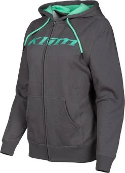 Klim Dusk Womens Zip-Up Sweatshirt Castlerock Gray/Wintermint