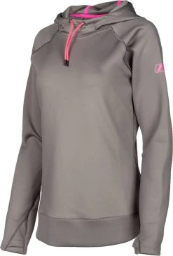 Klim Dusk Womens Hoodie Sweatshirt Castlerock Gray/Knockout Pink