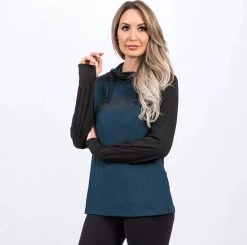 FXR Trainer Lite Tech Pullover Hoodie Wommens Sweatshirt Ocean/Black