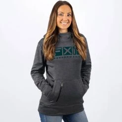 FXR Helium Tech Womens Pullover Sweatshirt Grey Heather/Ocean