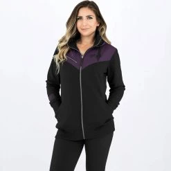 FXR Task Womens Zip-Up Sweatshirt Black/Plum