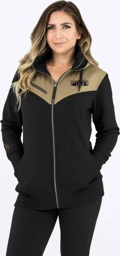 FXR Task Womens Zip-Up Sweatshirt Black/Canvas