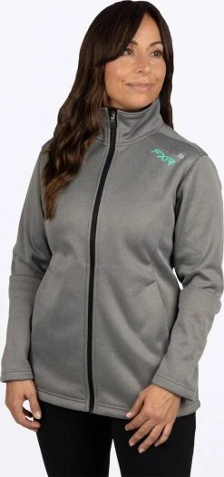 FXR Elevation Zip-Up Tech Womens Sweatshirt Grey Heather/Mint