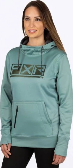 FXR Podium Tech Womens Pullover Hoodie Sweatshirt Sage/Olive