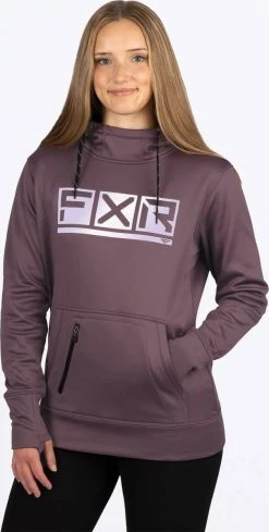 FXR Podium Tech Womens Pullover Hoodie Sweatshirt Muted Grape/White
