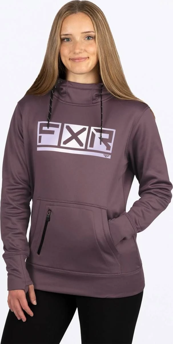 FXR Podium Tech Womens Pullover Hoodie Sweatshirt Muted Grape/White 1 FXR Podium Tech Womens Pullover Hoodie Sweatshirt Muted Grape/White