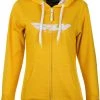 Fly Racing Corporate Womens Zip Up Hoodie Sweatshirt Mustard