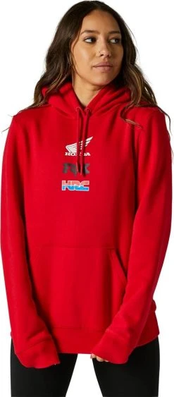 Fox Racing Honda Wing Womens Pullover Sweatshirt Flame Red