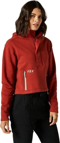 Fox Racing Calibrated DWR Zip Womens Sweatshirt Red Clay